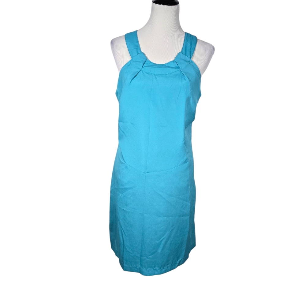 Merona Size 12 Turquoise Sleeveless Halter Shift Dress